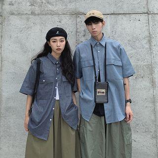 Couple Matching Short-sleeve Denim Shirt