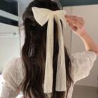 Ribbon Hair Clip 1pc - White - One Size