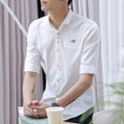 Plain Linen Short-sleeve Shirt