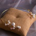 Wedding Faux Pearl Headband Gold - One Size