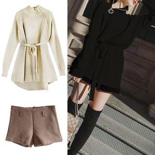 Set: Mock Neck Sweater + Shorts