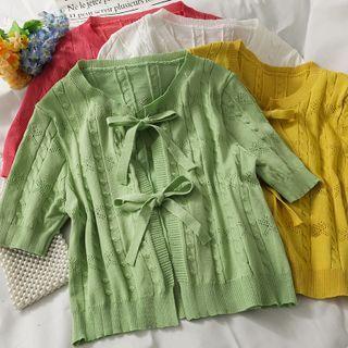 Tie-accent Light Knit Top In 5 Colors