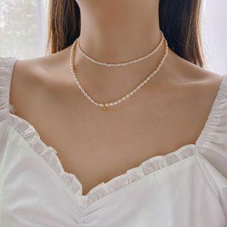 Freshwater Pearl / Alloy Necklace (various Designs)