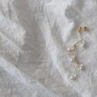 Faux-pearl Zip-zag Earrings