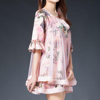 Printed Layered Chiffon Blouse