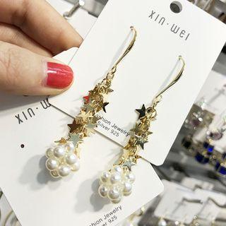 Faux Pearl Alloy Star Dangle Earring As Shown In Figure - One Size