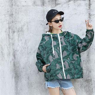 Loose-fit Lightweight Printed Hooded Jacket