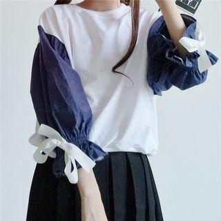 Bow Panel Long-sleeve Sweatshirt