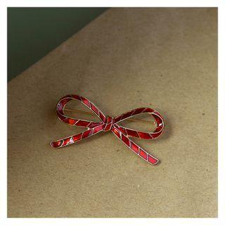 Bow Alloy Brooch 1 Pc - Red - One Size