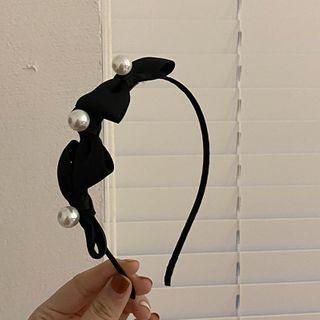 Velvet Bow Headband My33093 - Black - One Size