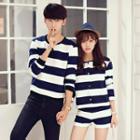 Couple Matching Striped Pullover / Set: Striped Pullover + Shorts