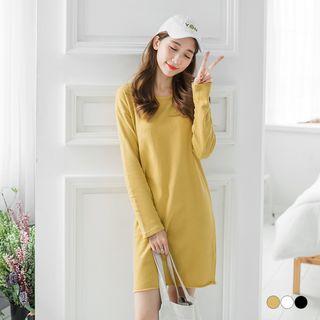 Frayed Cotton Pullover Dress