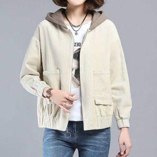 Corduroy Fleece-lined Hooded Jacket