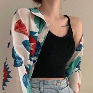 Cropped Spatting Strap Top