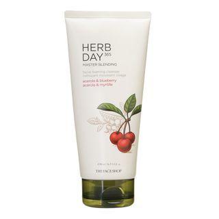 The Face Shop - Herb Day 365 Master Blending Cleansing Foam - 5 Types Acerola & Blueberry