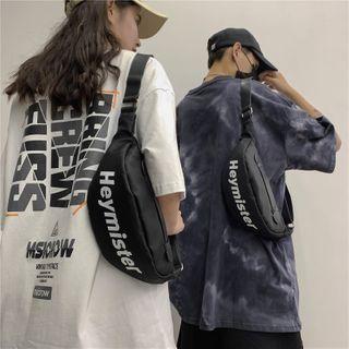 Lettering Zip Belt Bag Black - One Size