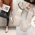 Open Toe Ankle Strap Clear Sandals