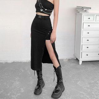 Side-slit Midi Pencil Skirt