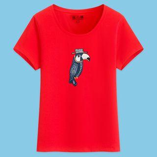 Parrot Print Short Sleeve T-shirt