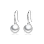 925 Sterling Silver Elegant Simple Fashion White Pearl Earrings Silver - One Size