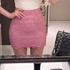 Colored Lace Mini Skirt