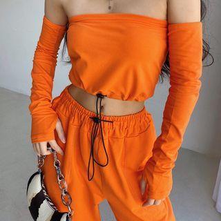 Set: Tube Top + Arm Sleeves + Sweatpants