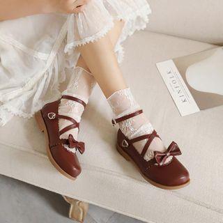 Bow Cross Strap Mary Jane Flats