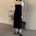 Short-sleeve T-shirt / Strappy Midi Sheath Dress