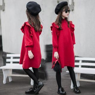 Family Matching Ruffle Lantern-sleeve Dress