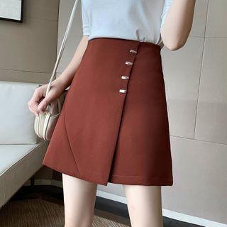 High Waist Plain A-line Skirt