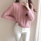 Furry Cable-knit Top
