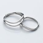 Couple Matching Sterling Silver Open Ring 1pc - Silver - One Size