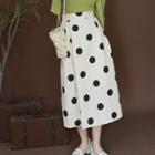 Dotted Midi A-line Skirt Almond - One Size