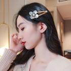 Flower Shell Hair Clip 1 Pc - 2452 - Gold - One Size