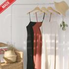 Linen Blend Sleeveless Buttoned A-line Dress