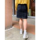 Plus Size H-line Denim Skirt
