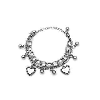 Heart Layered Stainless Steel Bracelet