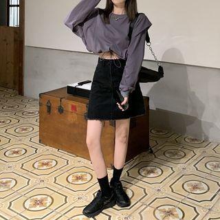 Drawstring-hem Cropped Pullover