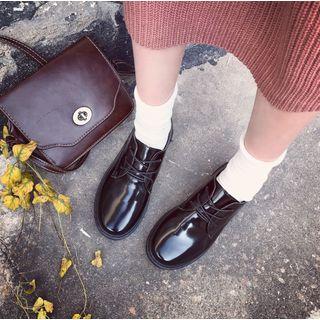 Faux Patent Leather Oxfords