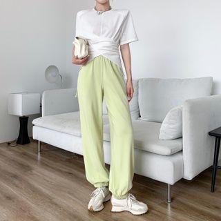 Short-sleeve Slit T-shirt / Harem Pants