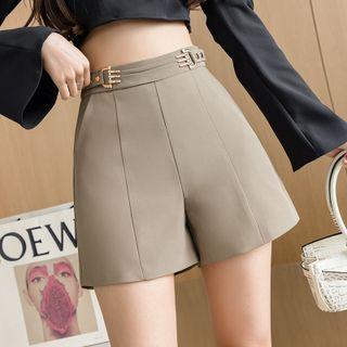 High Waist Horsebit-accent Shorts
