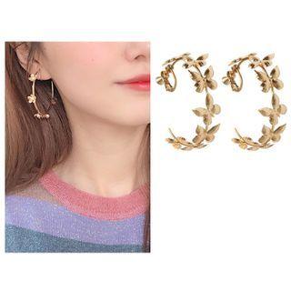 Butterfly Open Hoop Earring / Clip-on Earring