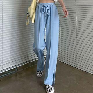 Short-sleeve Butterfly Print T-shirt / Straight-cut Pants