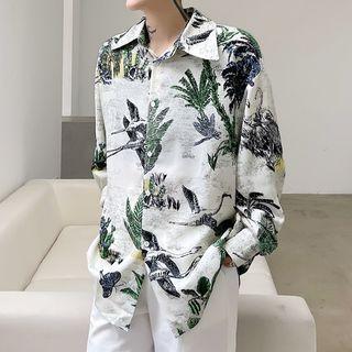 Long-sleeve Print Casual Shirt