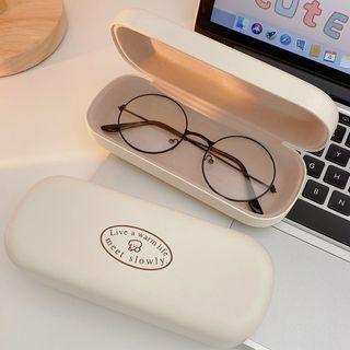 Print Faux Leather Eyeglasses Case Eyeglasses Case - Dog - Beige - One Size