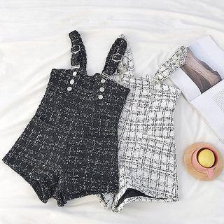 Double-breasted Tweed Strappy Shorts