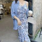 Set: Spaghetti Strap Floral Dress + Shirt (various Designs)