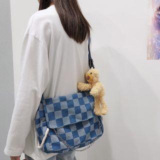 Check Cotton Messenger Bag