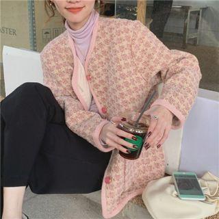 Check Loose-fit Tweed Jacket