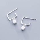 925 Sterling Silver Cube Drop Earring 1 Pair - Earring - One Size